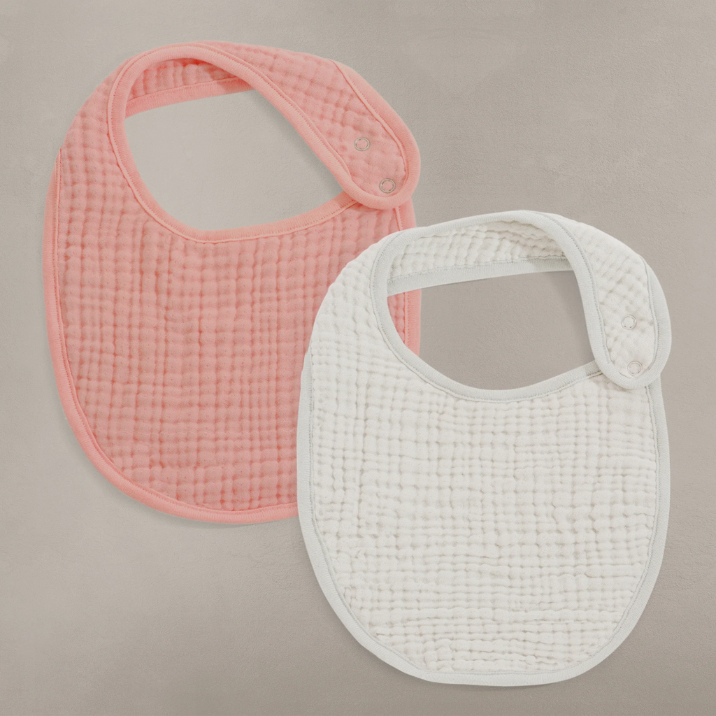 Oilo Canada - Bibs 2 pack Eggshell-Rose - ella+elliot