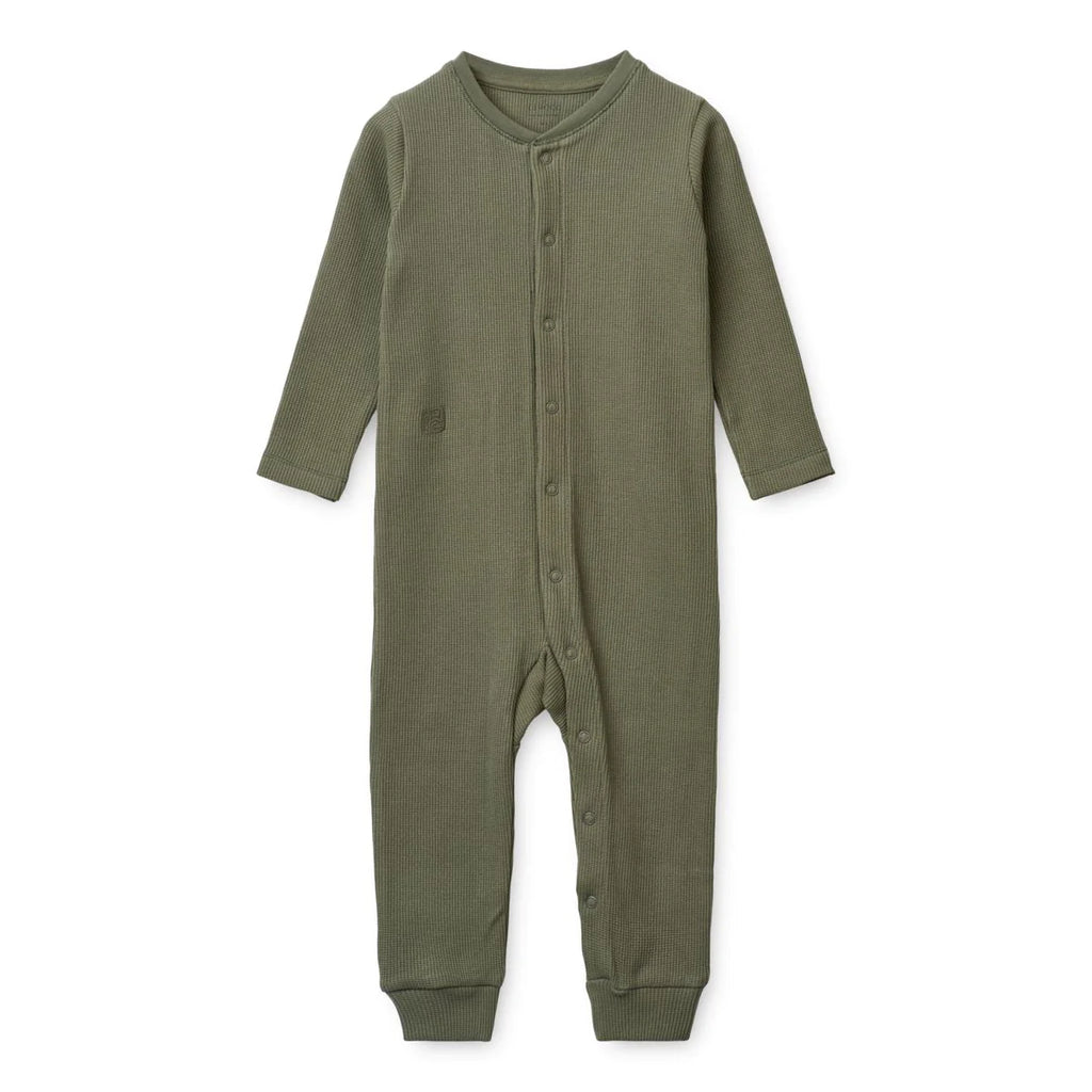 Liewood Canada - Birk Waffle Pyjamas Jumpsuit - Faune Green - ella+elliot