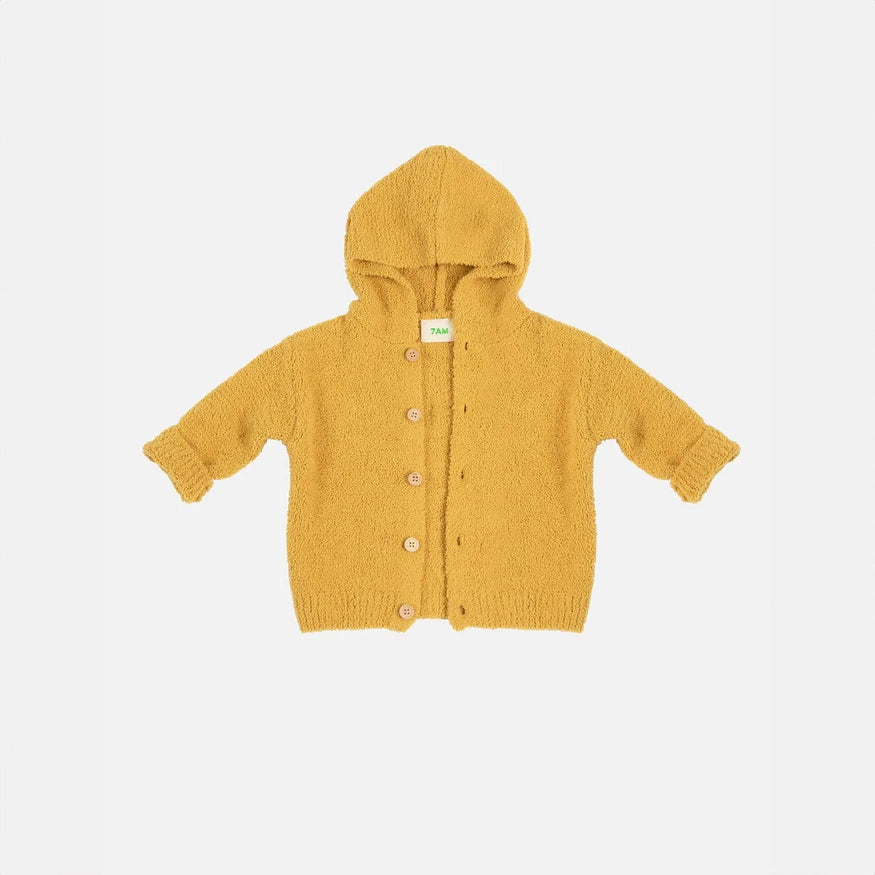 7a.m. Enfant Canada - Hooded Cardigan Fuzzy - Amber - ella+elliot