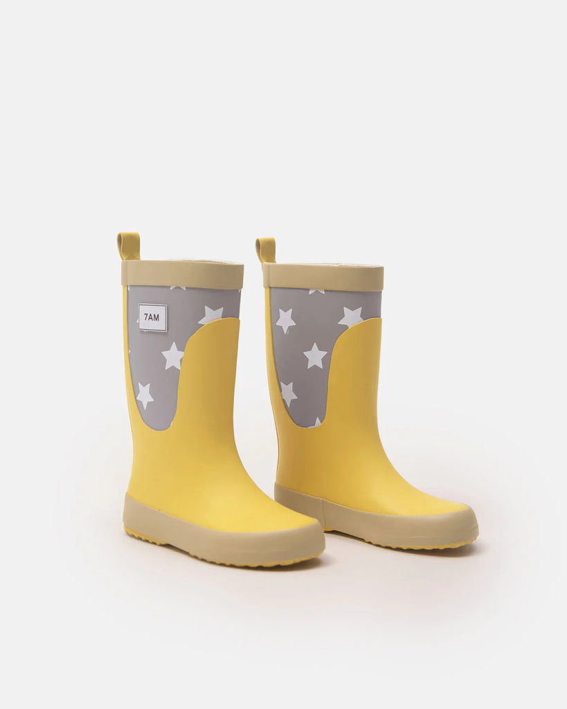 7a.m. Enfant Canada - Rain Boots - Print Star Yellow - ella+elliot