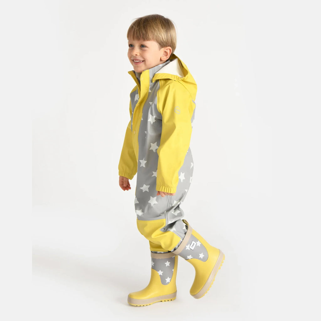 7a.m. Enfant Canada - Rain Coverall - Rainy Stars Yellow - ella+elliot