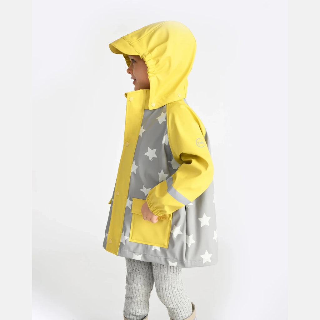 7a.m. Enfant Canada - Rain Jacket - Rainy Stars Yellow - ella+elliot