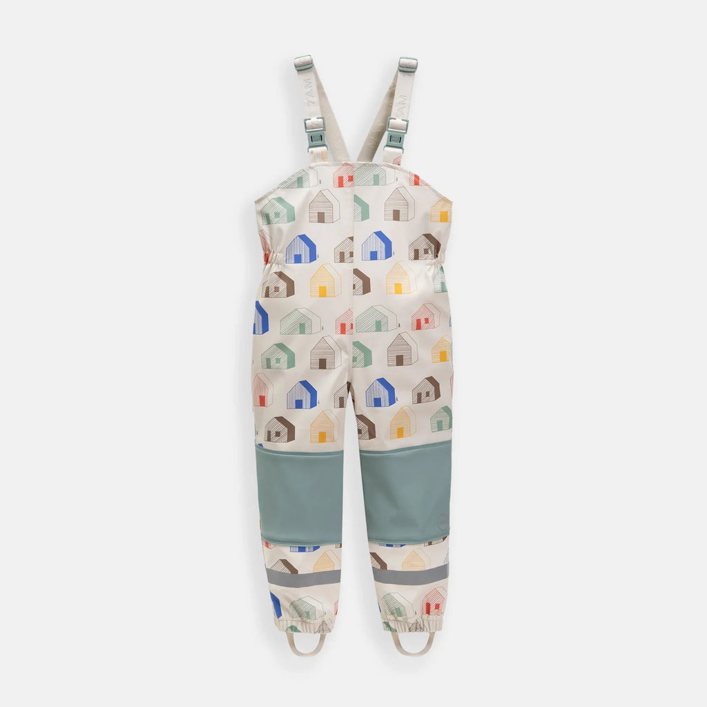 7a.m. Enfant Canada - Rain Suspender Pants - Rainy Houses Teal - ella+elliot