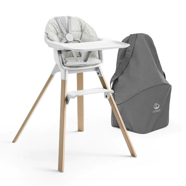 Stokke Canada - Clikk High Chair with Grey Sprinkly Cushion & Travel Bag - ella+elliot