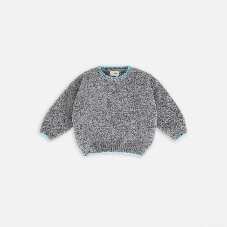 7a.m. Enfant Canada - Boxy Sweater Fuzzy - Gris - ella+elliot