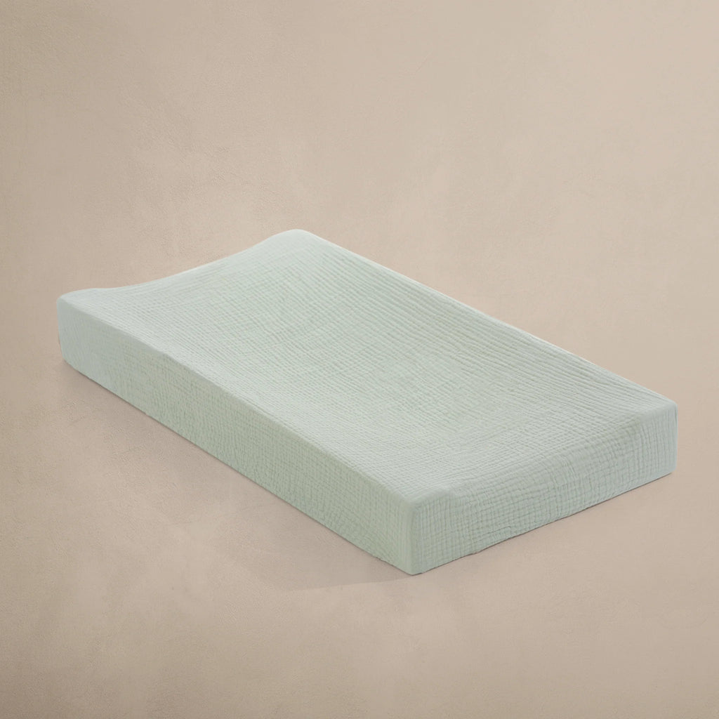 Oilo Canada - Sea Moss Organic Muslin Change Pad Cover - ella+elliot