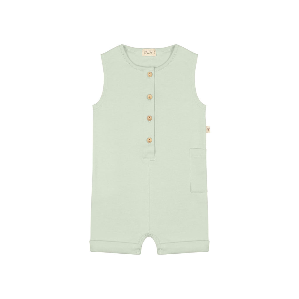 UAUA Canada - Sleeveless Romper with Buttons Pistachio - ella+elliot