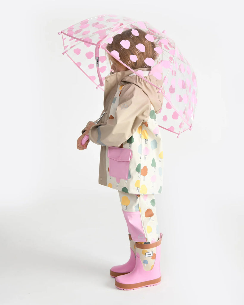7a.m. Enfant Canada - Tula Kid's Umbrella - Rainy Trees Beige - ella+elliot