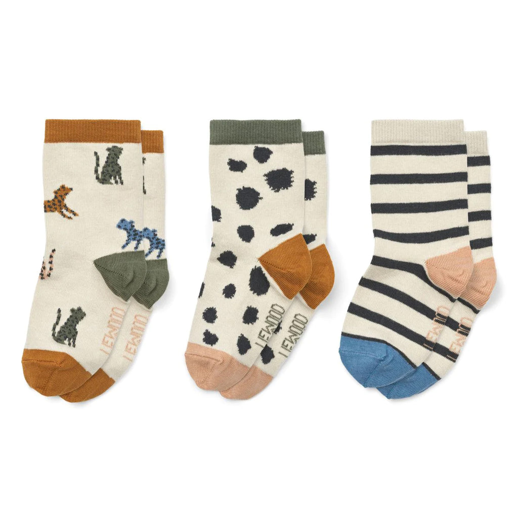 Liewood Canada - Silas Cotton Socks Leopard Multi - ella+elliot