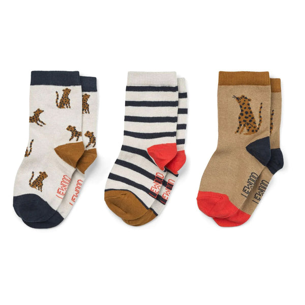 Liewood Canada - Silas Cotton Socks Leopard Sandy - ella+elliot