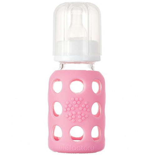 Lifefactory Canada - LF Glass Bottle 4oz - Pink - ella+elliot