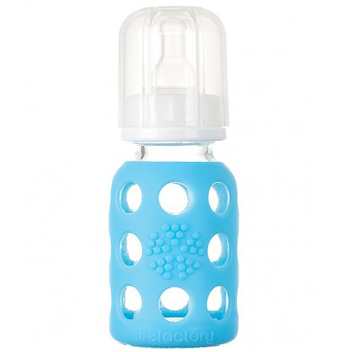 Lifefactory Canada - LF Glass Bottle 4oz - Sky Blue - ella+elliot