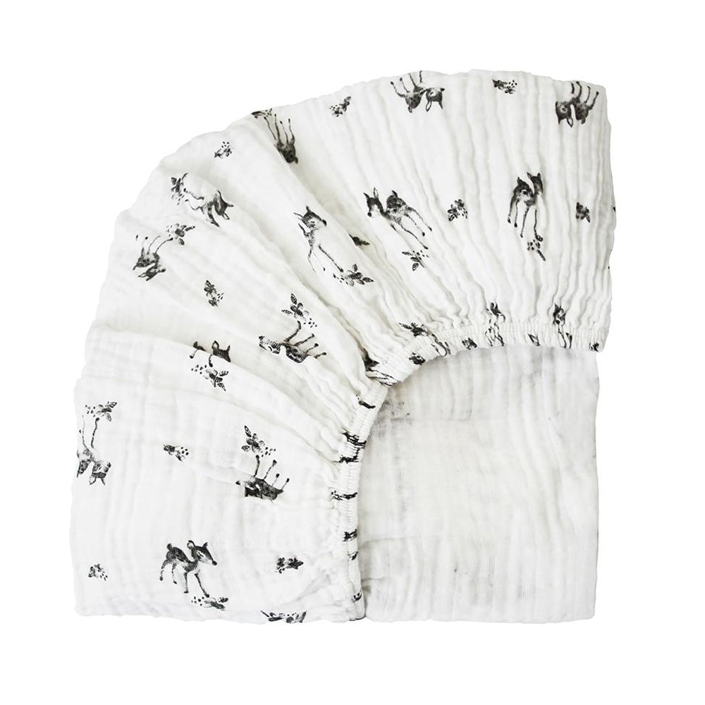 Charlie Crane Canada - Rose in April Fawn Kumi Cradle Sheet - ella+elliot