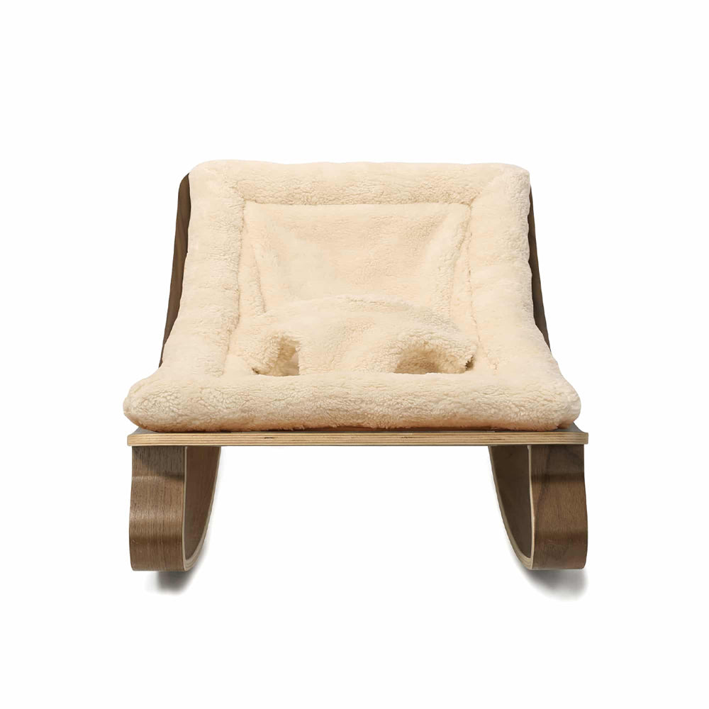 Charlie Crane Canada - Levo Rocker Walnut with Fur MILK Cushion - ella+elliot