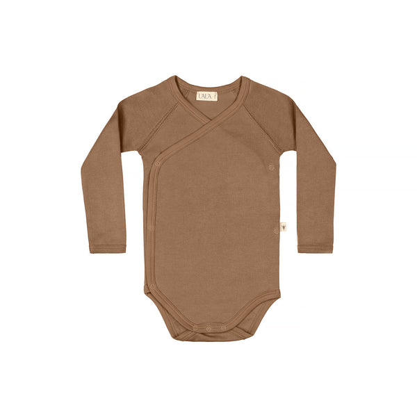 UAUA Canada - Kimono Onesie Long Sleeves - Chocolate - ella+elliot