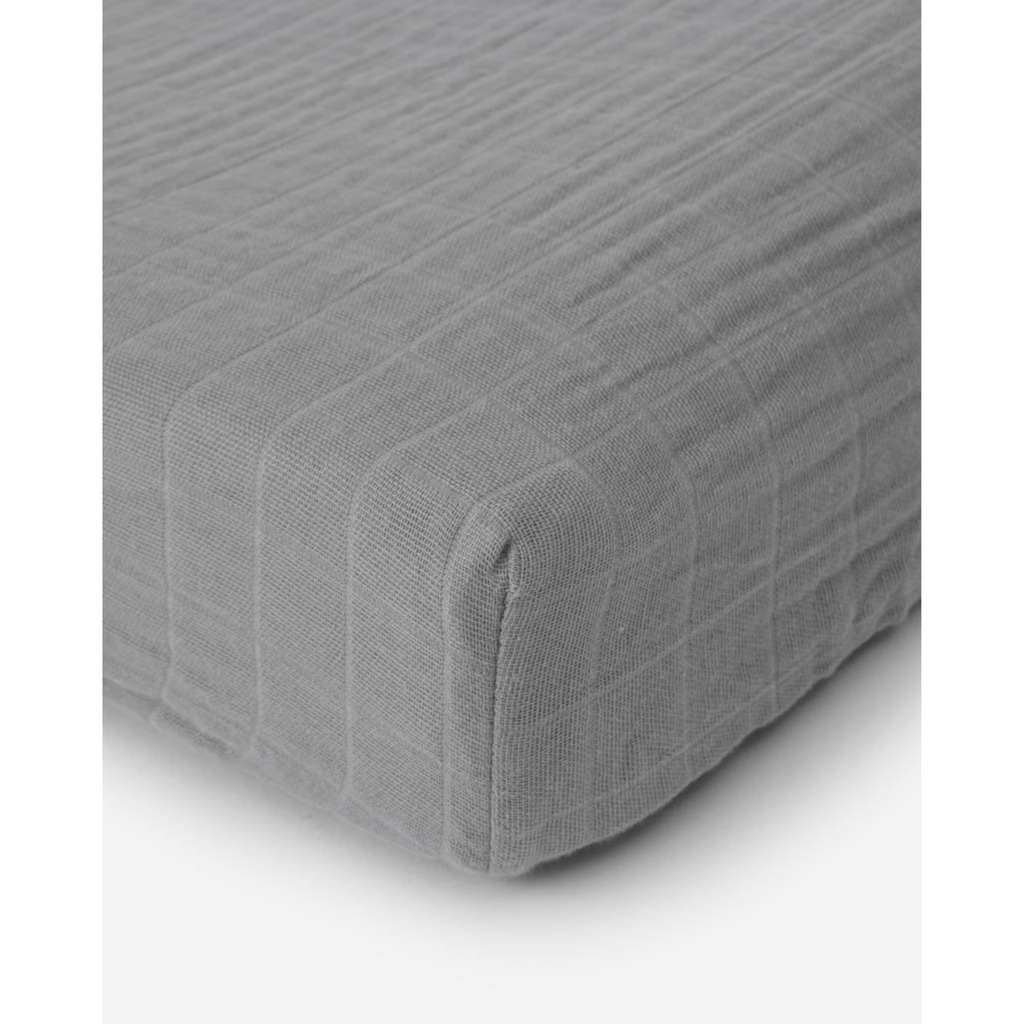 Little Unicorn Canada - Cotton Muslin Changing Pad Cover - Nickel - ella+elliot