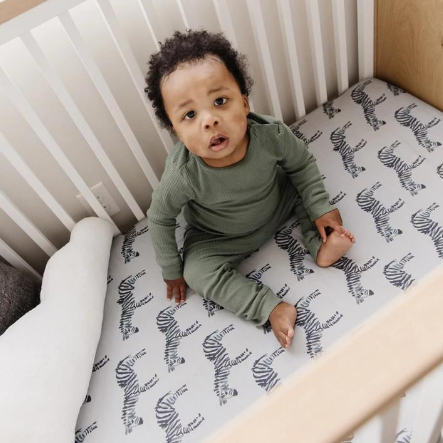 Oilo Zebra Crib Sheet ella elliot