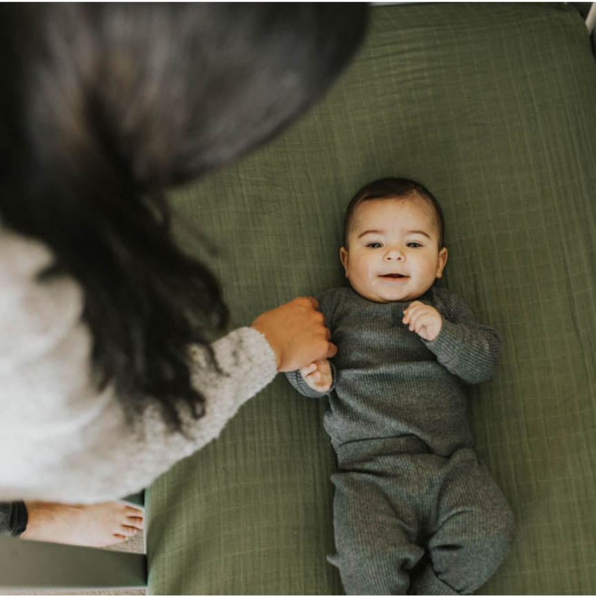 Cotton Muslin Crib Sheet Fern