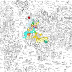 OMY Canada - OMY XXL Colouring Poster - Atlas - ella+elliot