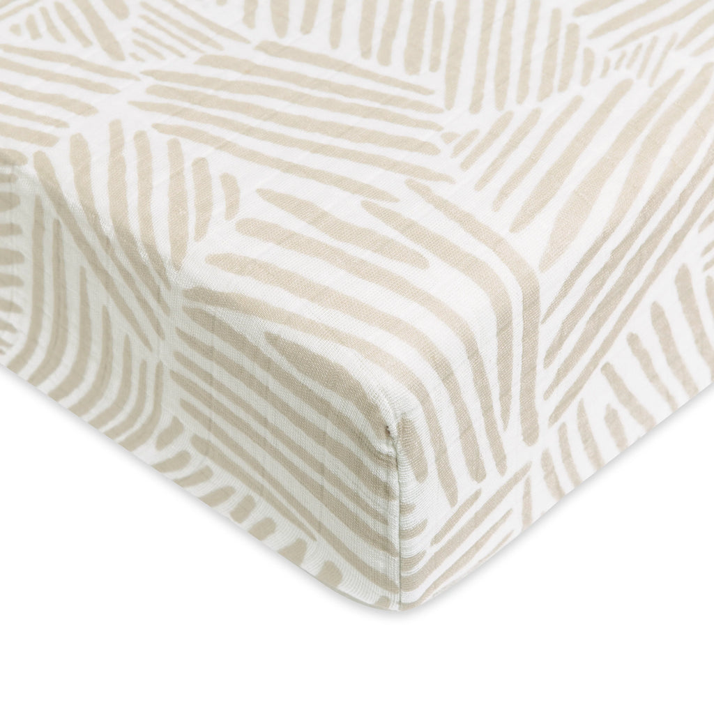 Babyletto Canada - Muslin Crib Sheet - Oat Stripe - ella+elliot