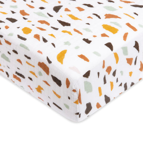 Babyletto Canada - Muslin Crib Sheet - Terrazzo - ella+elliot